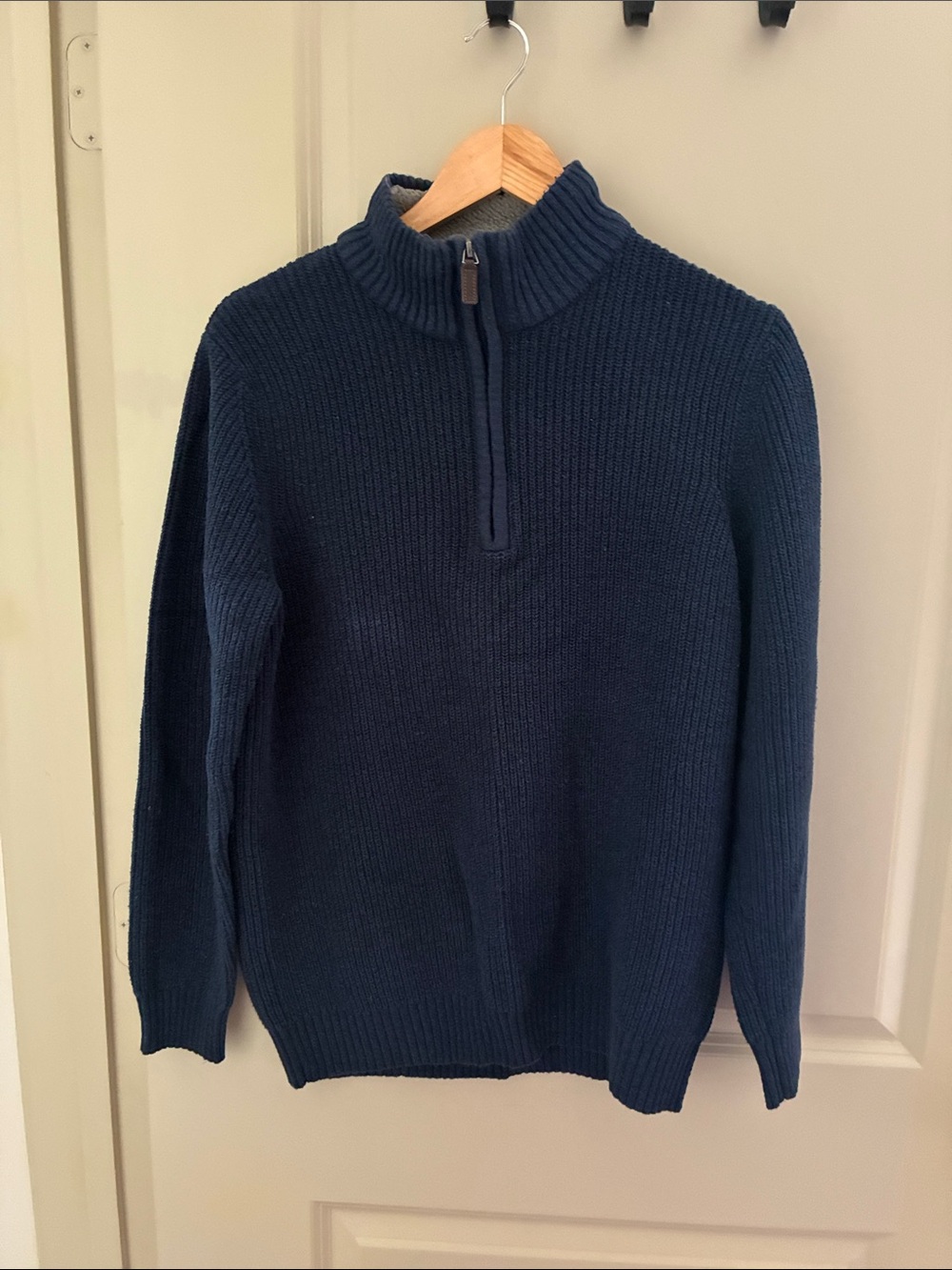 Izod Men’s Navy Half-Zip Ribbed Sweater